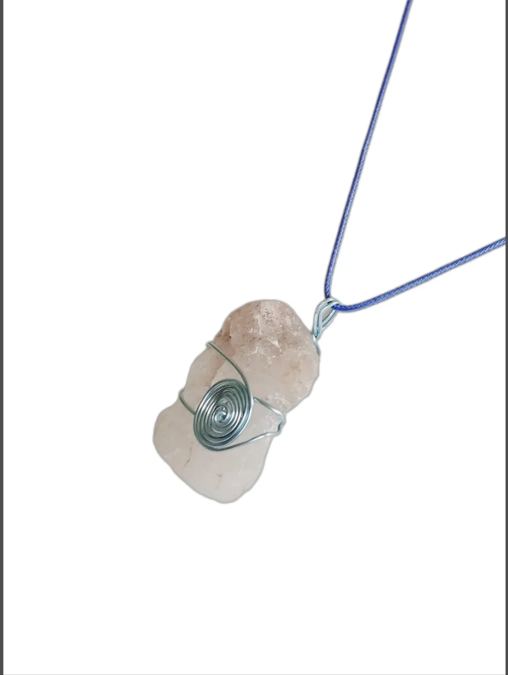 Minimalist Raw Pink Quartz Pendant with Cord Necklace | NWOT